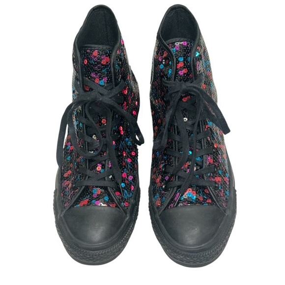 Converse CTAS Sneakers Women 10.5 Colorful Sequins Bling High Athletic 562443C - Picture 2 of 9